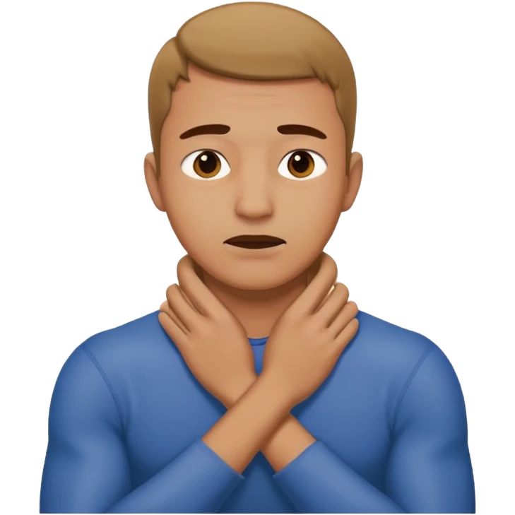 Guy grabbing his nack in a chokehold  emoji