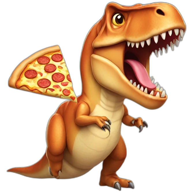 t-rex eating a pizza emoji