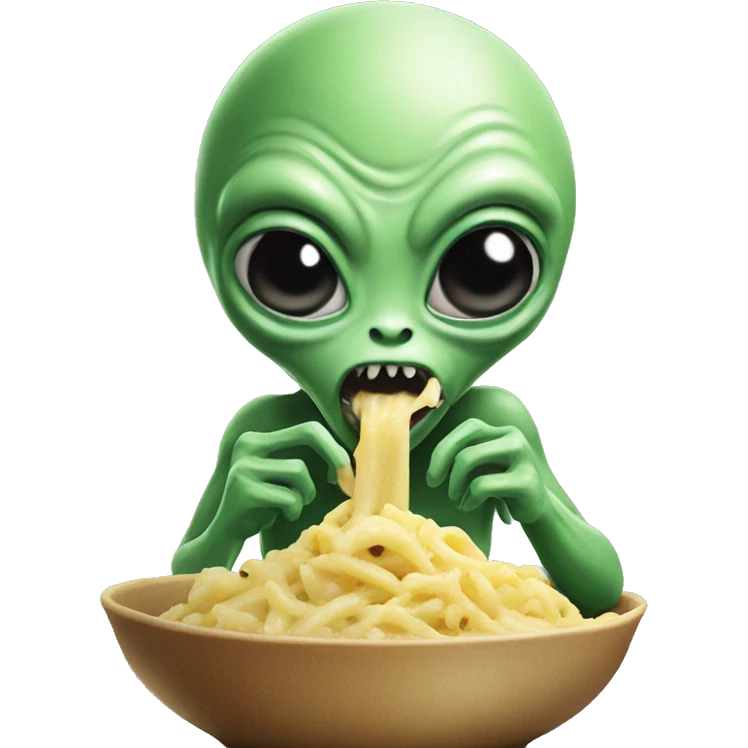 Alien eating  emoji