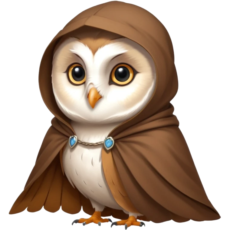 white barn owl in brown cloak emoji