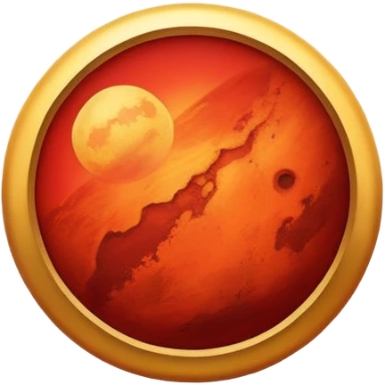 Mars with red and gold colors, Red Rising theme emoji