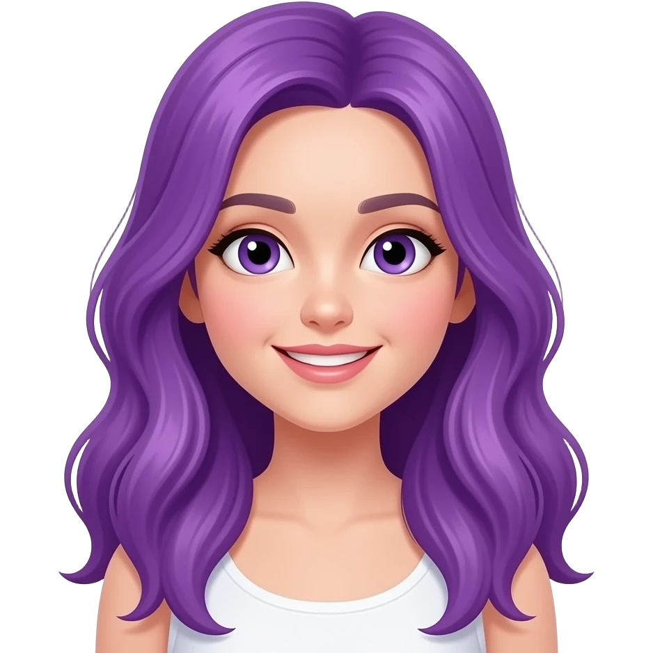 GIRL WITH LONG PURPLE HAIR HAS BIRTHDAY emoji