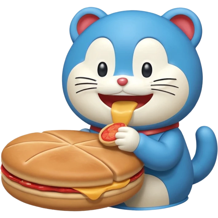 Doraemon Eating Dorayaki  emoji