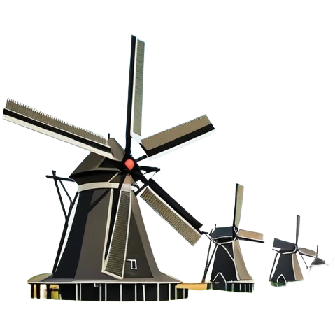 cinematic-realistic-kinderdijk-windmills-landmark-emoji,-showcasing-traditional-dutch-windmills-aligned-along-a-tranquil-canal,-with-lush-green-fields in a picture frame emoji