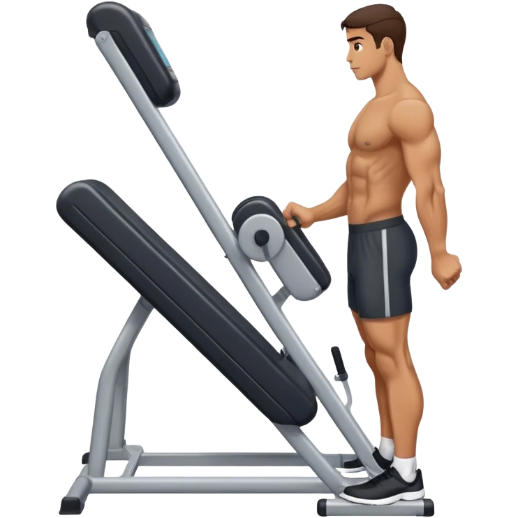side-view of guy using calf-raise machine emoji