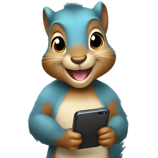 Squirrel taking a selfie emoji