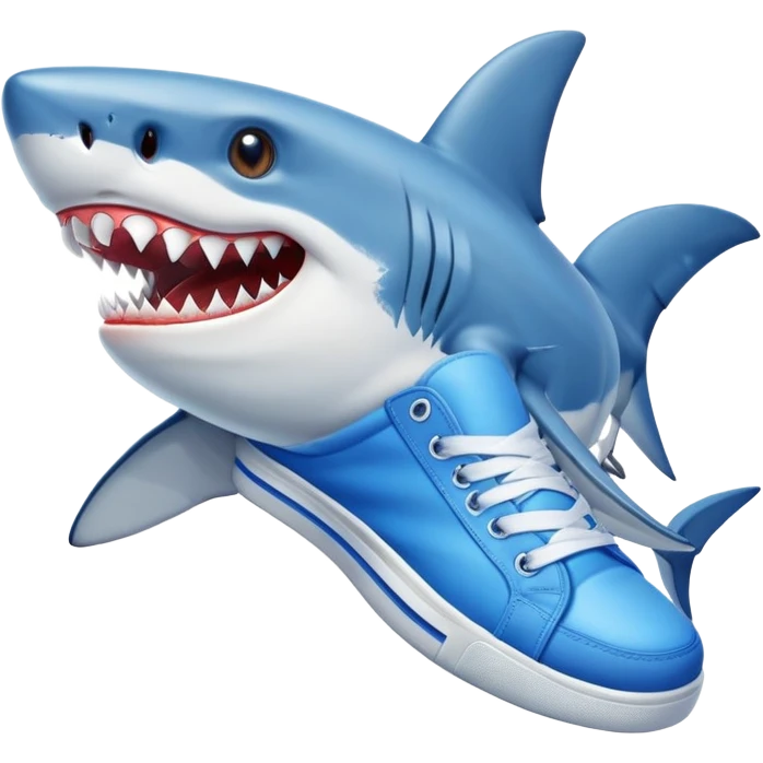 Shark with a blue sneakers  emoji