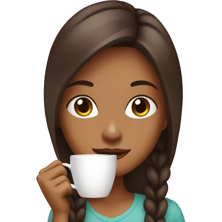 Girl drinking coffee emoji