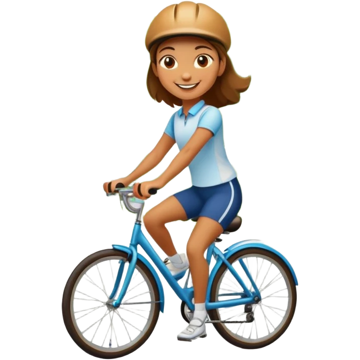 Chica en bicicleta en el parque de una ciudad
 emoji