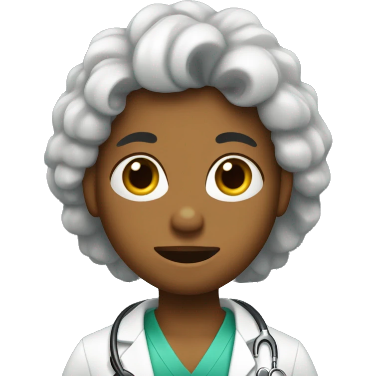 Médica negra con pelo rizado emoji