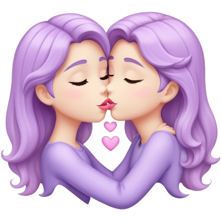 lilac pastel kiss emoji