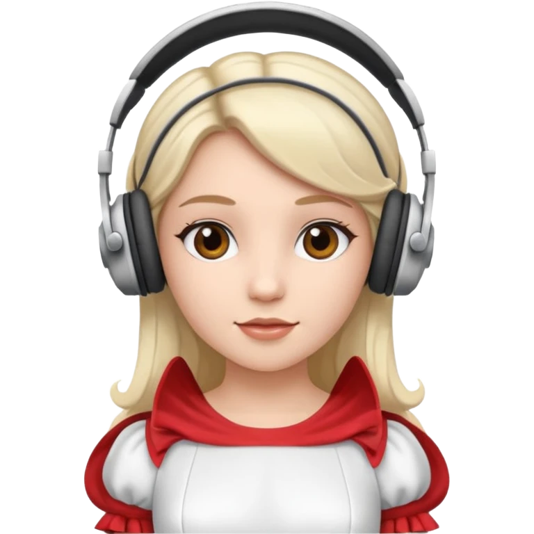 princess with headphones white dress emoji
