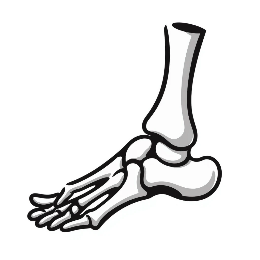 hand-drawn skeleton foot anatomy with visible bones and joints emoji