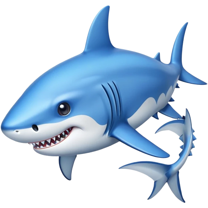 tiburón con bambas axules emoji