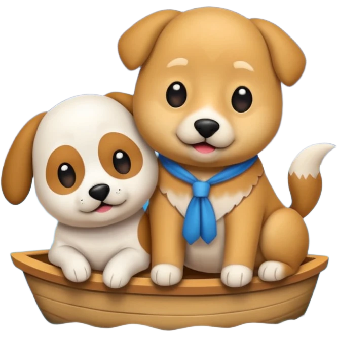 crea un emoji de buenas noches  con texto Javier un profesor y Tobi q sea un perro emoji