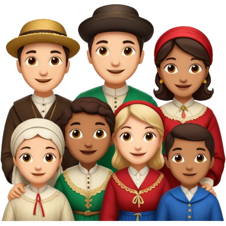 Italian immigrants, one people emoji