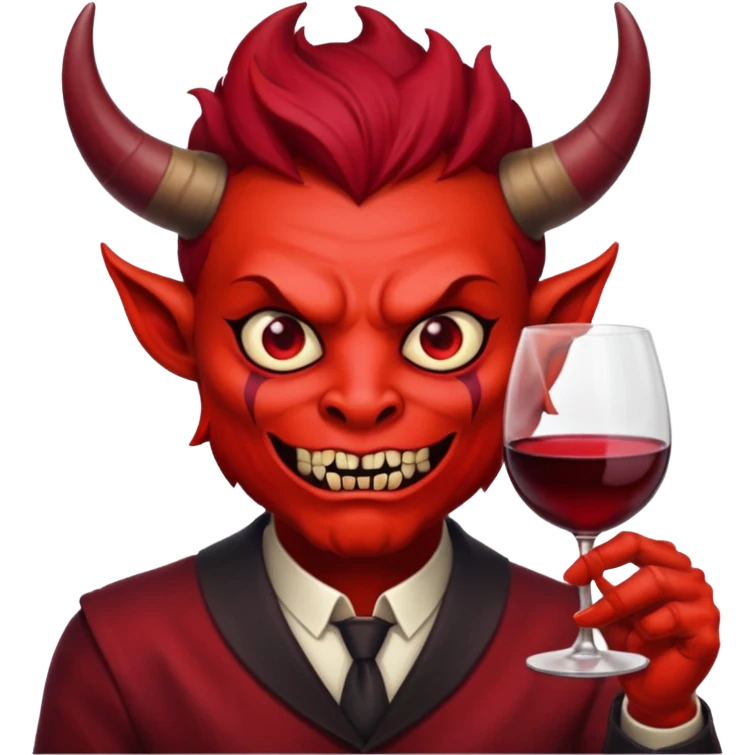 Demon Drinking wine  emoji