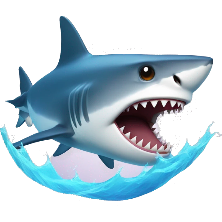 Shark with lasers in a wave emoji