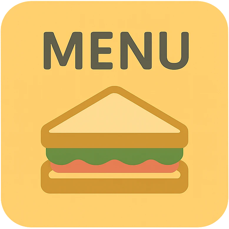 menu icon of sandwiches with yellow background emoji