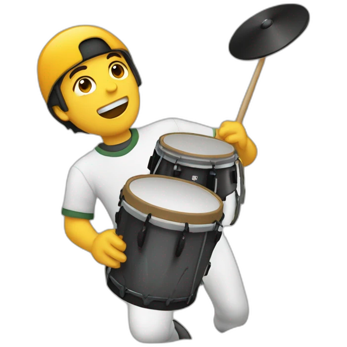 Joven tocando una batería emoji