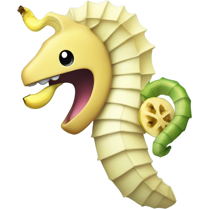 seahorse eating a banana while robbing a touhou character emoji