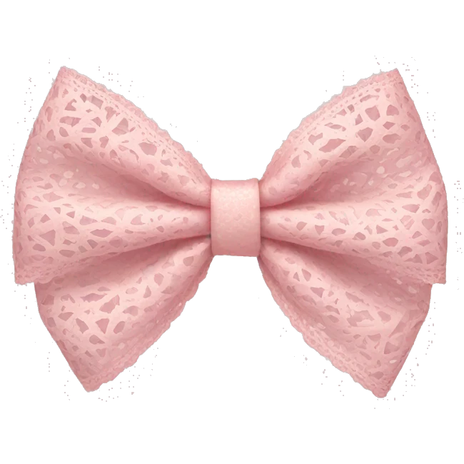 light pink lacy bow emoji