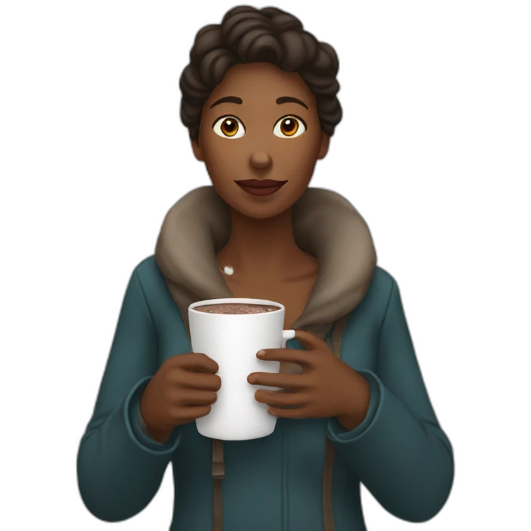 woman drinking hot chocolate emoji