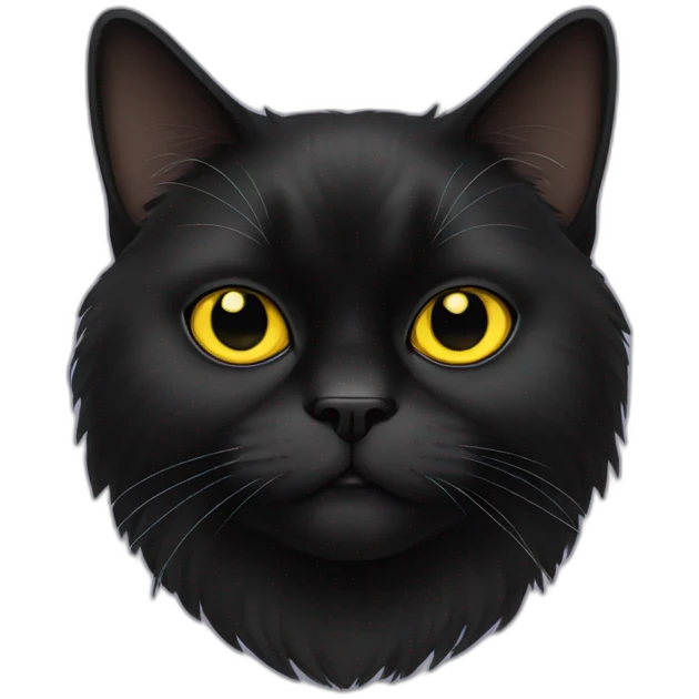 black himalayan cat with yellow eyes emoji