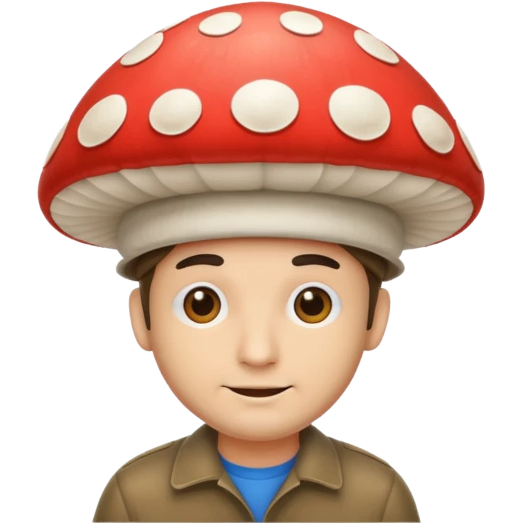 man with mushroom hat emoji