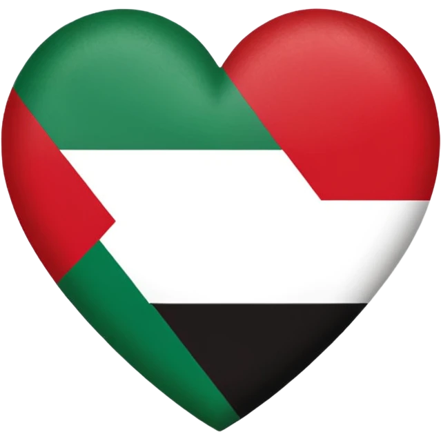 heart emoji with Palestinian flag pattern emoji