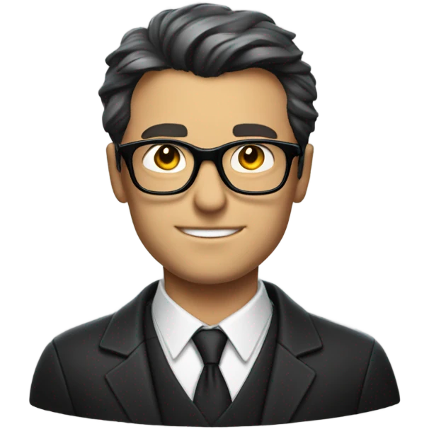 Bruce Wayne in glasses and a laptop, handsome  emoji
