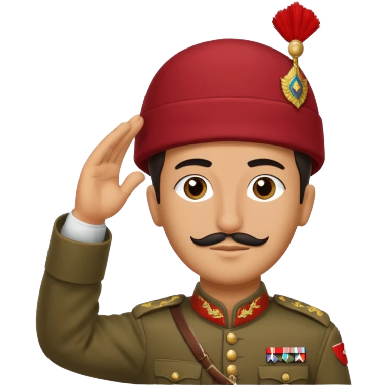 Ottoman soldier, WW1, saluting emoji