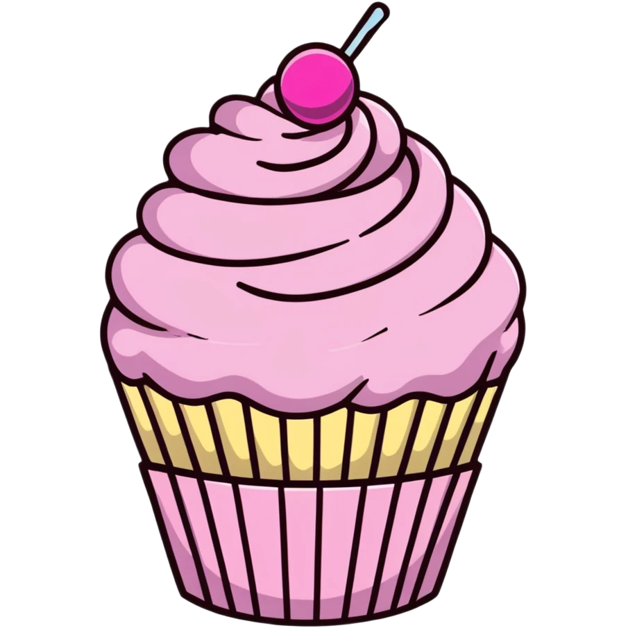 cupcake with pink icing emoji