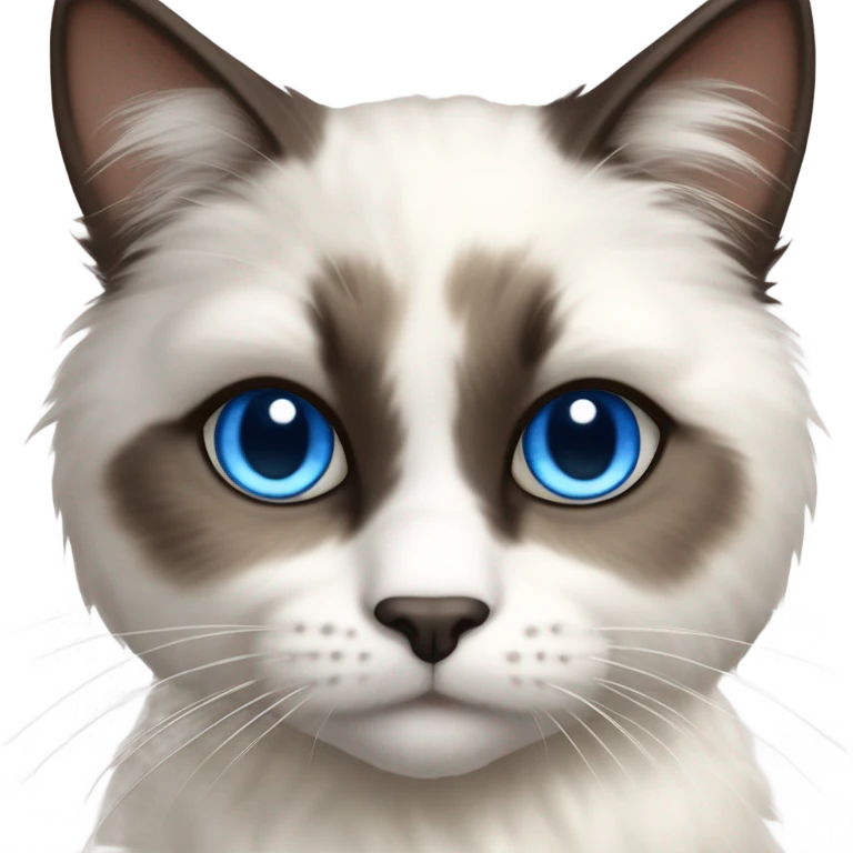 shubby snowshoe cat with mantle emoji
