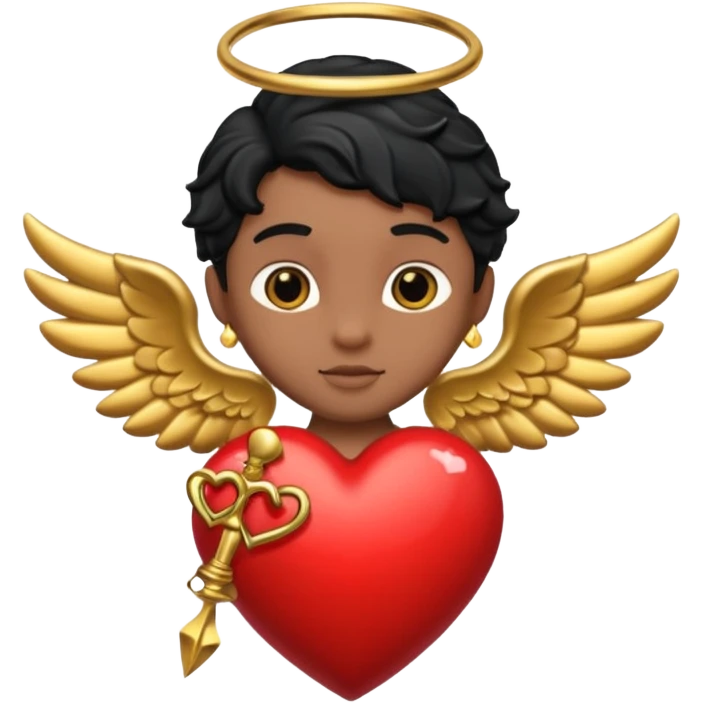 black cupid heart emoji