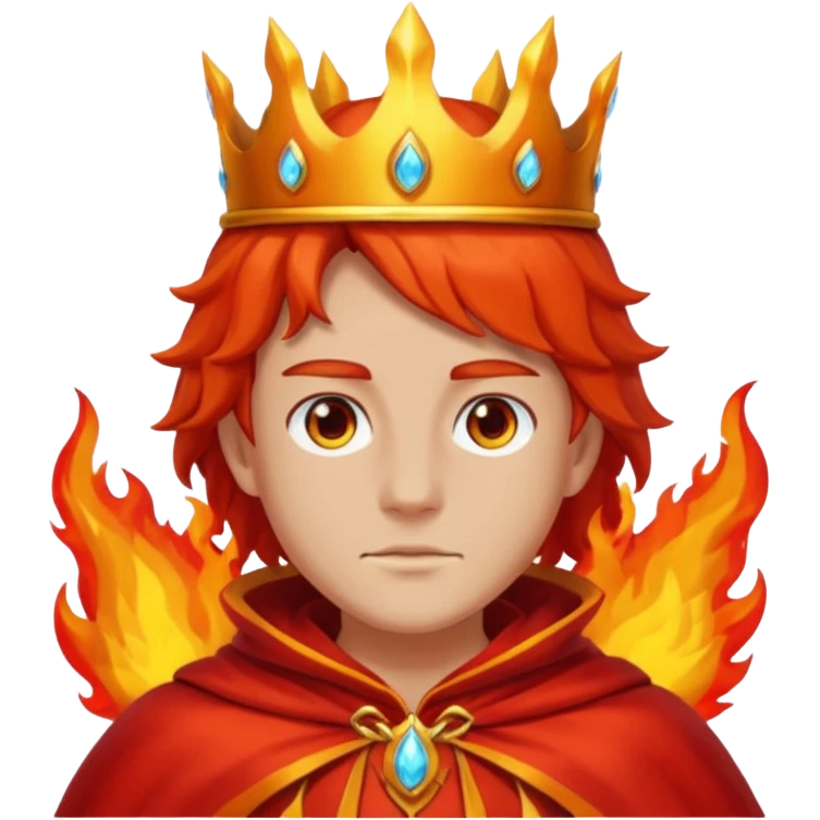 Fire King – flame crown + scarlet cloak emoji