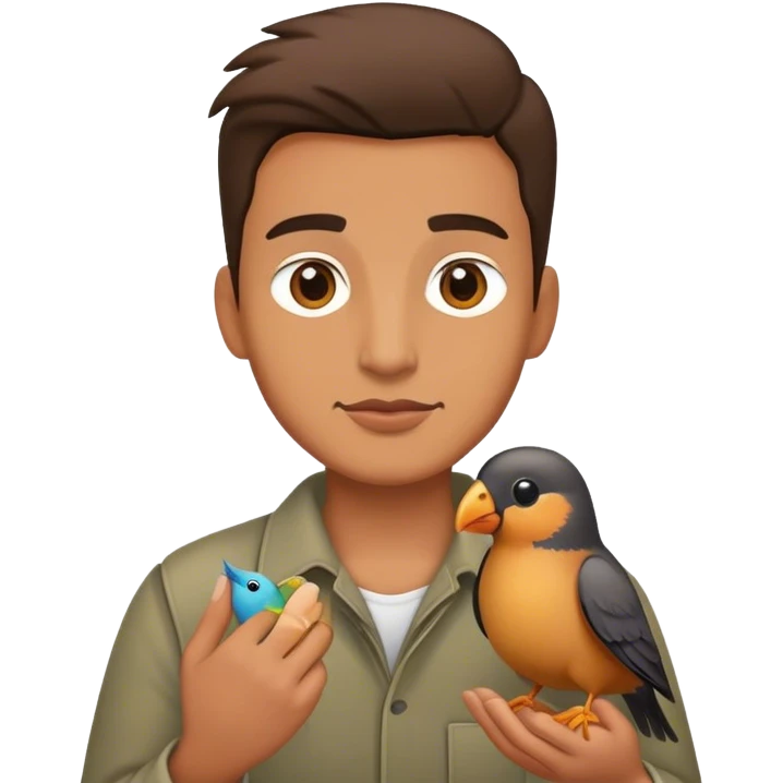 Dude holding a bird emoji