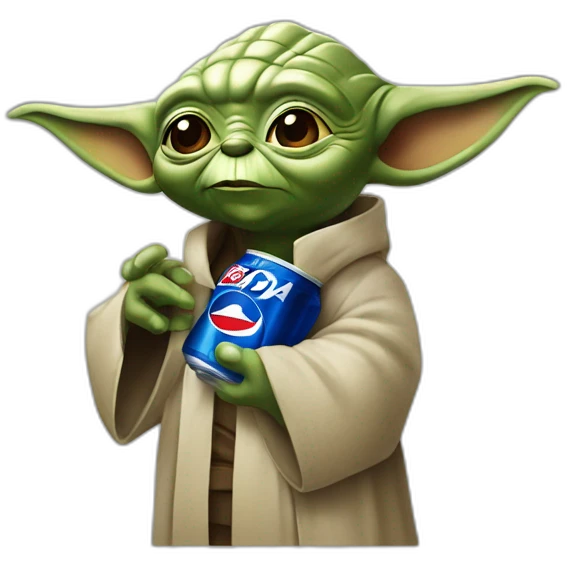 Yoda drink pepsi and coca cola emoji