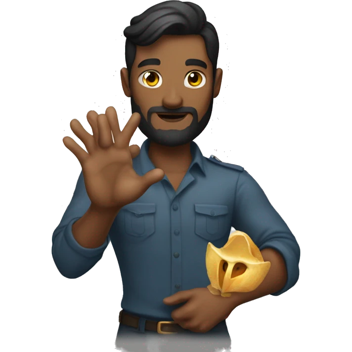 siren men holding a diamong on his hand emoji