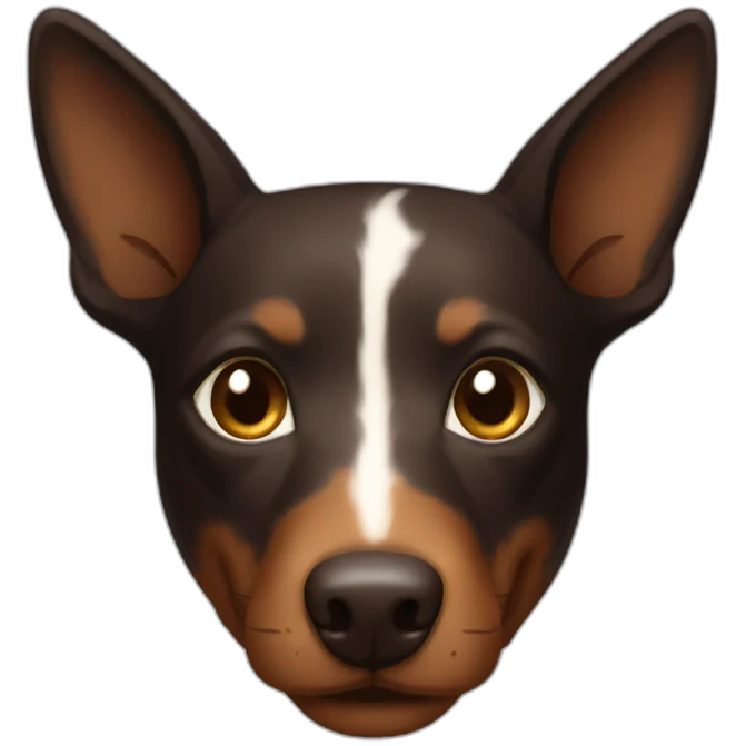 Dark brown Kelpie head emoji