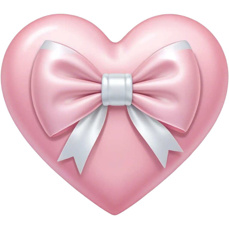 Light pink heart with white bow emoji
