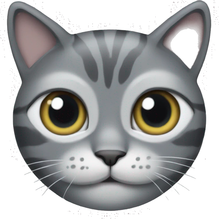 One eye missing grey cat emoji
