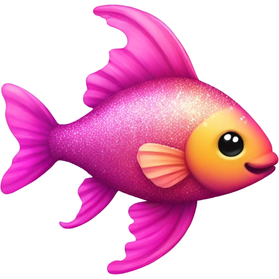 Pink ombre fish with glitter emoji