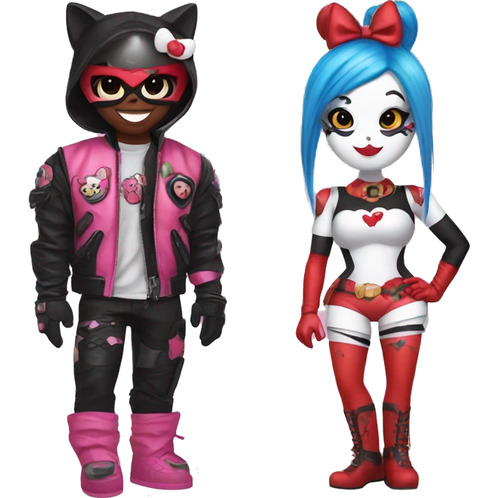 hello kitty and harley quinn emoji