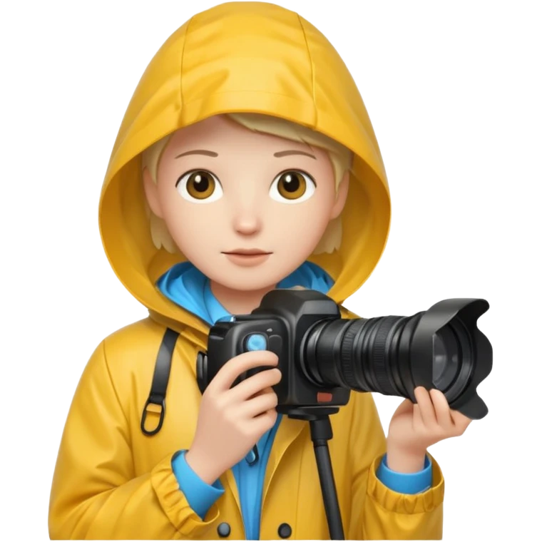 fotographer with rain coat emoji