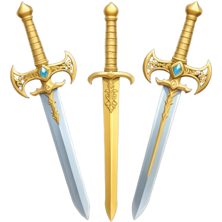Two Golden royal swords with gold blades and gold handel emoji