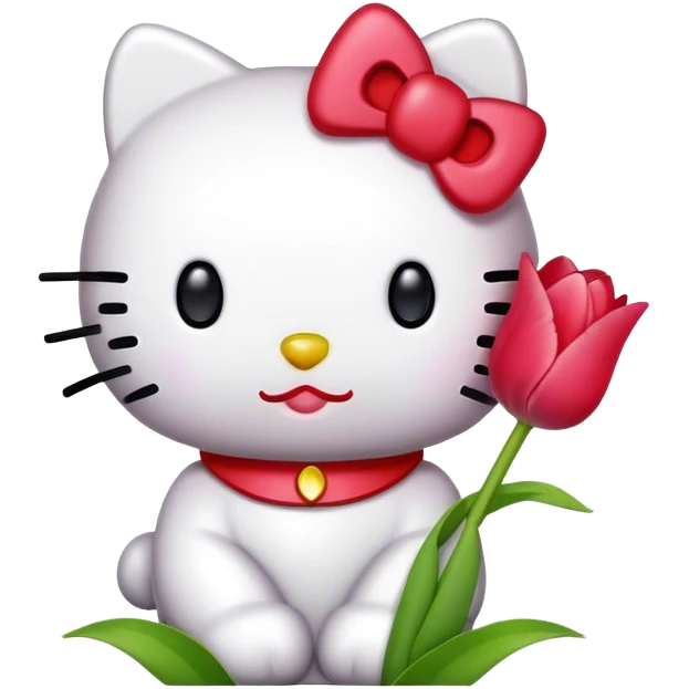 Hello kitty con tulipán  emoji