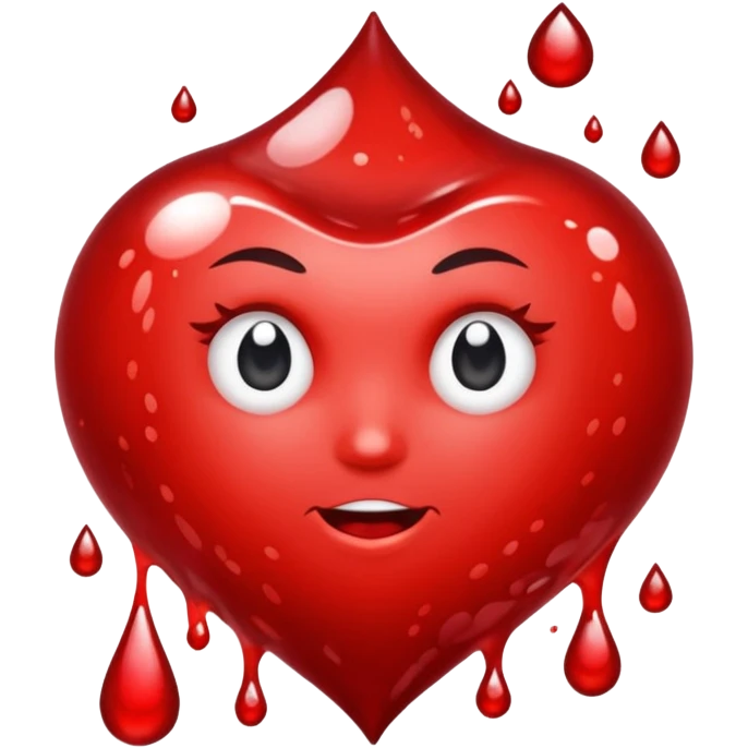 glitter red blood emoji