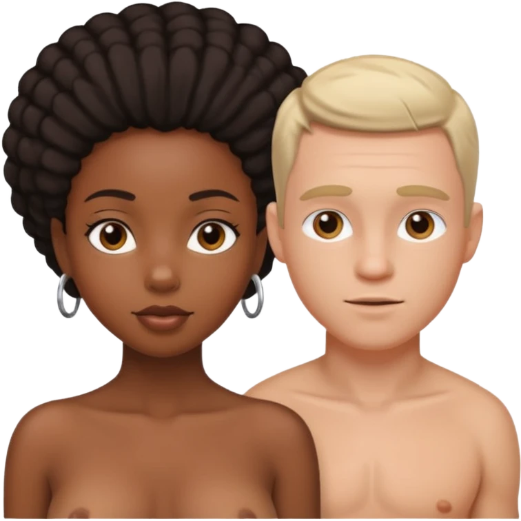 Black girl sex with white man emoji