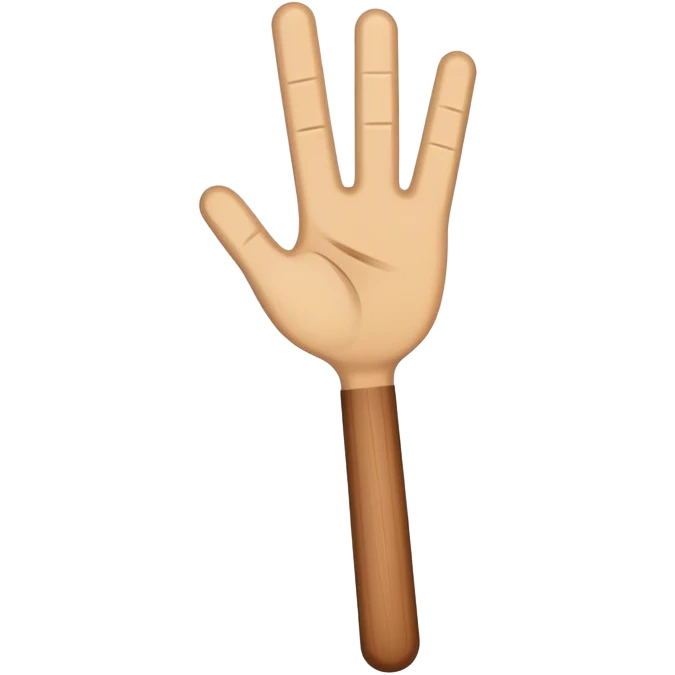 Hand holding Woodstick emoji